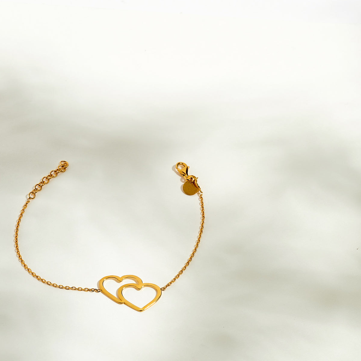 Bracelet double Coeur « féline » plaqué or - LES FÉLINES PARIS