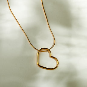 Collier Coeur « Iris » plaqué or - LES FÉLINES PARIS