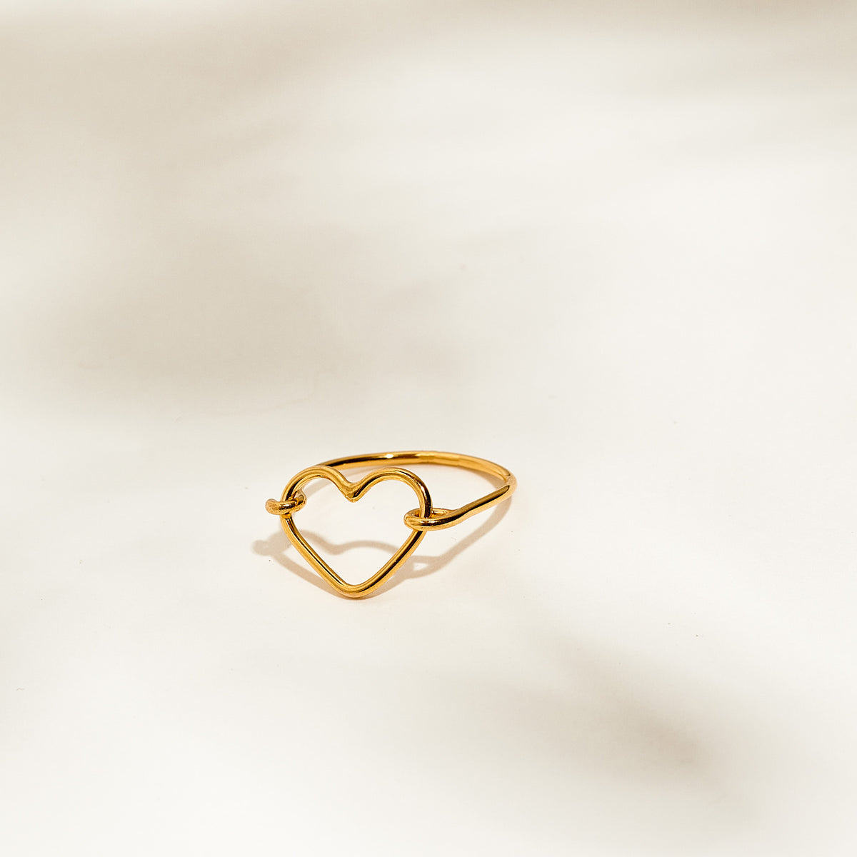 Bague Coeur « Perle » rigide plaqué Or - LES FÉLINES PARIS